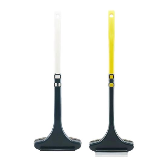 

2Pcs Screen Cleaning Brush with Extended Handle 2-in-1 Brush Scraper Design Outdoor Window Screen 2pcs жёлтый/белый