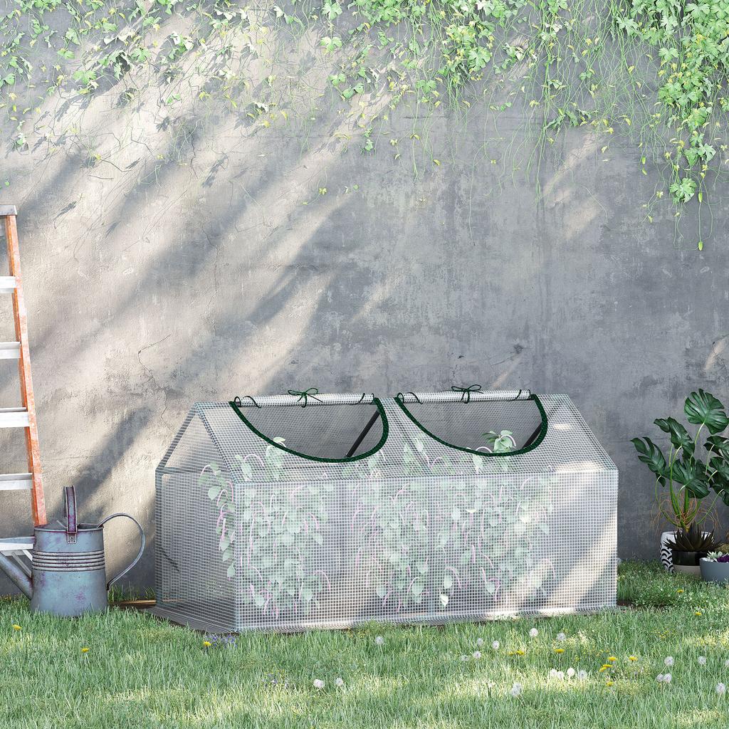 Greenhouse with Windows, PE Mesh Film, Foil Greenhouse Made of Steel, Hothouse for Balcony, Garden, Tomato House 120x60x60cm