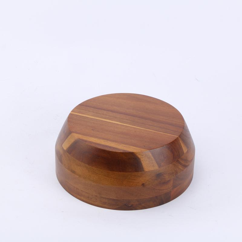 BSCI Eco-Friendly Different Shade Modern Style Custom Logo Kitchen Bamboo Salad Fruit Vegetable Bowl