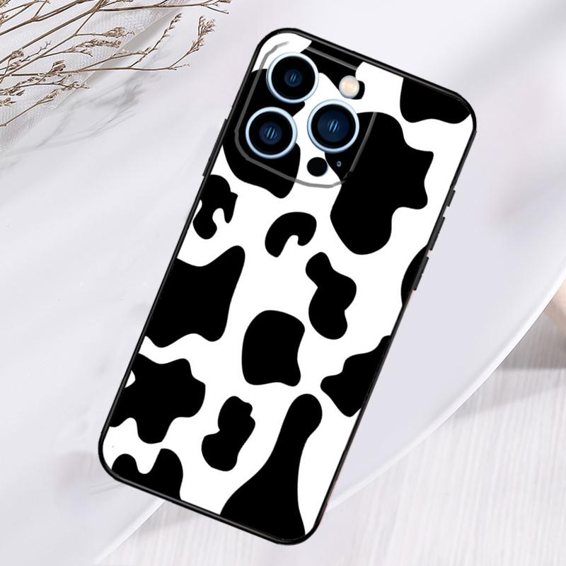 White Black Cow Print Phone Case For iPhone 17 Air 16 15 14 13 11 12 Pro Max Plus 12 13 Mini 16e 17 Pro Max Cover