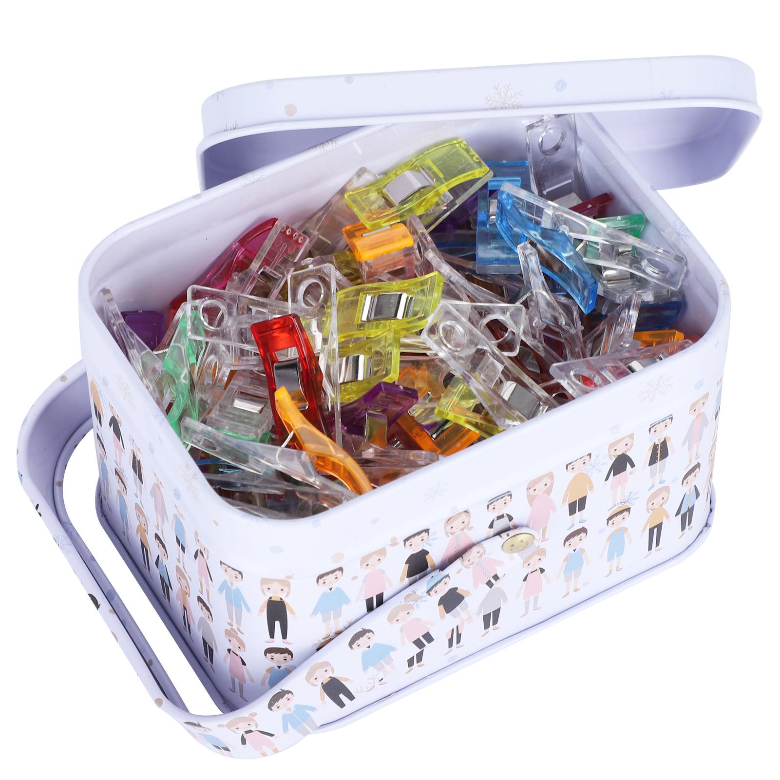 

80 шт. зажимы для подшивания DIY цветные пластиковые зажимы для ткани швейные принадлежности