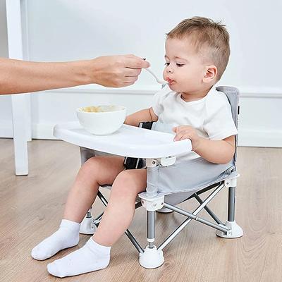 Silla de comedor para bebé, asiento de alimentación, plegable, portátil, con plato, cinturón de seguridad, silla de playa para niños, camping, comodidad para niños