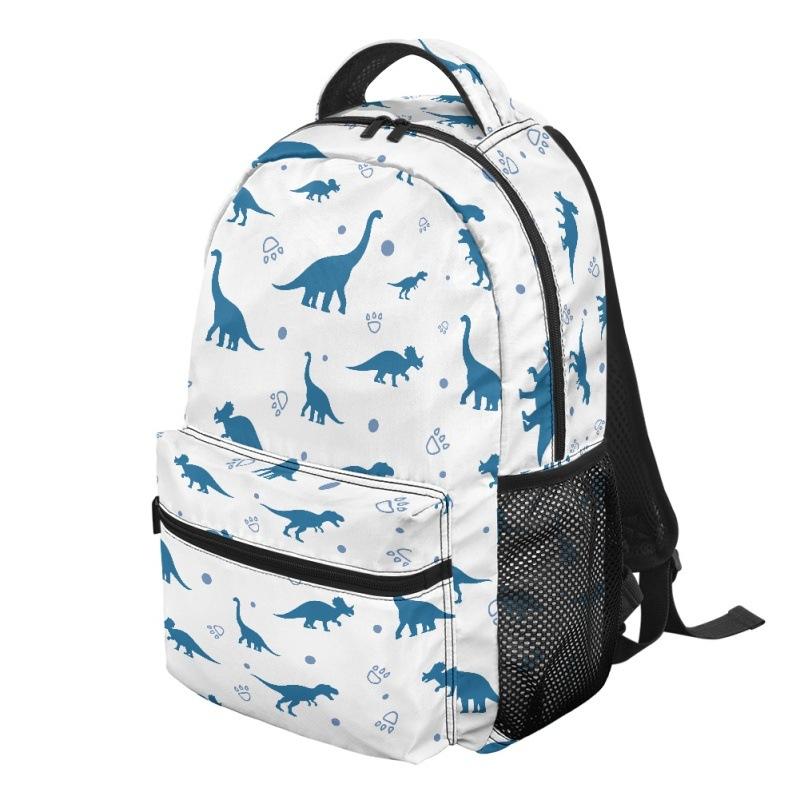 Zipper Schoolbag Full Print Layered Primary School Backpack Dinosaur Cartoon Casual Spring Outing Bag Can Be