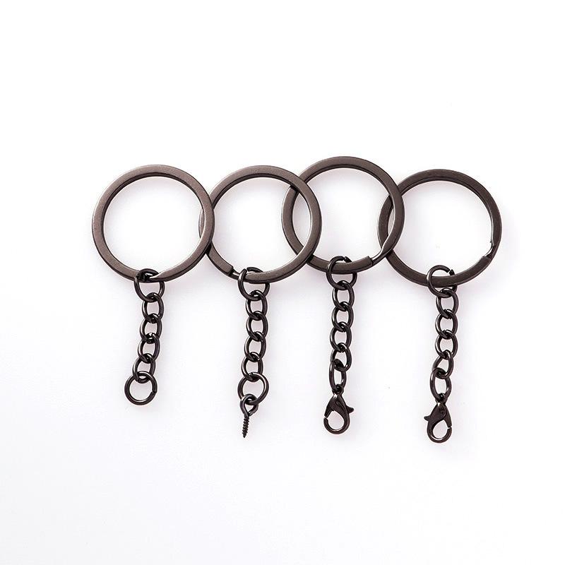 Gun Black Metal Key Chain Doll DIY Jewelry Handmade Accessory