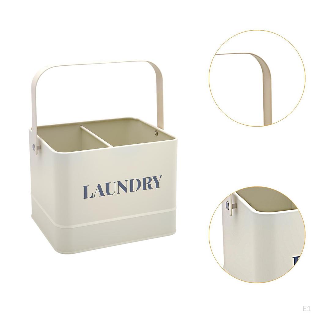 Laundry Washing Powder Storage Box Iron Accessory with Handle Multifunctional Container