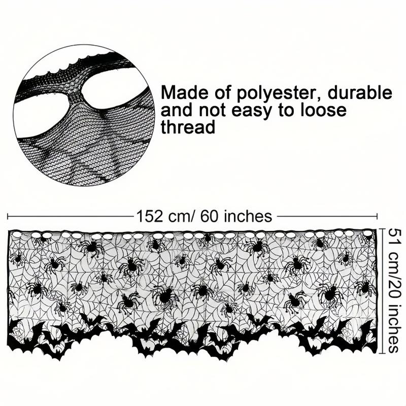 2 pieces of Halloween lampshade black lace spider web fabric lace spider web, Halloween themed party decoration