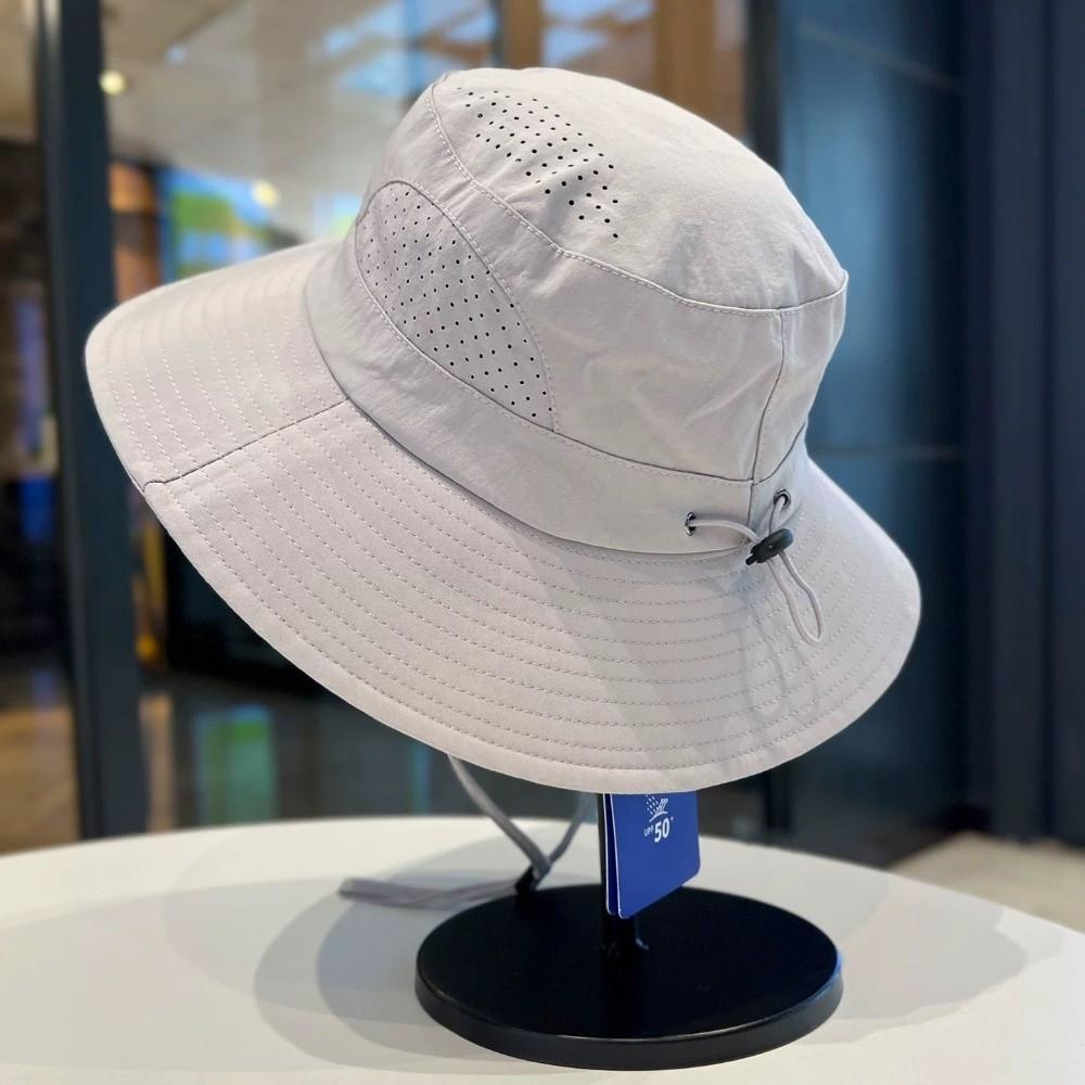 New Drawstring Fisherman Cap Sun Anti-UV Protection Mesh Breathable Bucket Hat Waterproof Panama Hats Outdoor серый