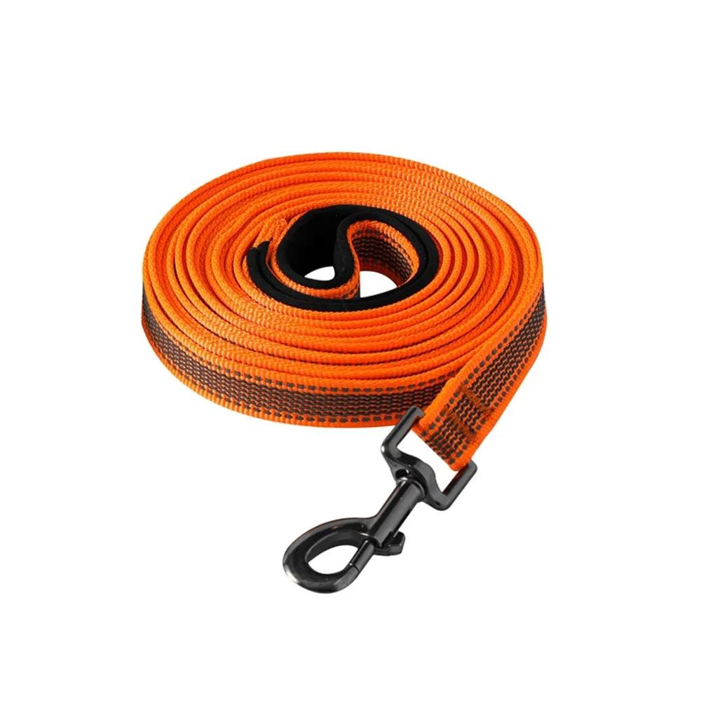 1.2/3/5/10/15M Laisse pour Chien Longue Réfléchissante Pour Chiens Petits Moyens Grands Non Glissante Corde de Dressage pour Animaux Accessoires (Orange,1.2m) orange