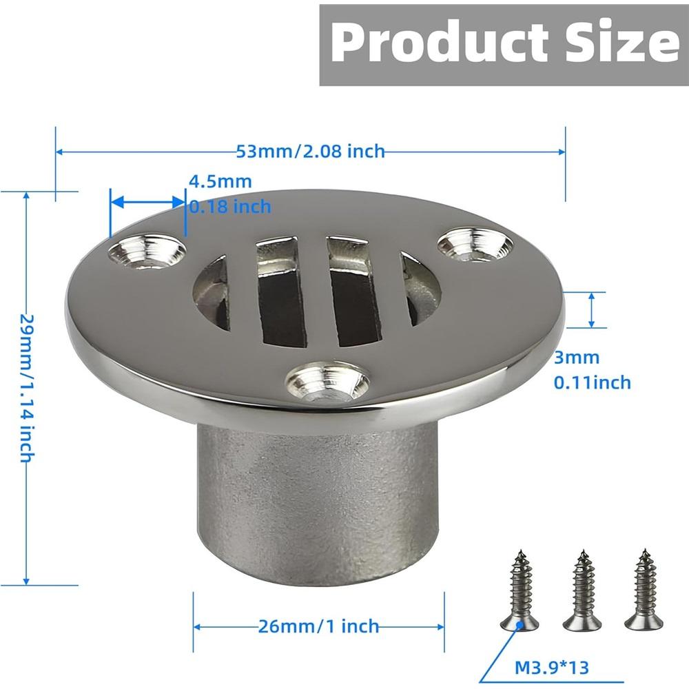 2 ks 25mm nerezová ocel 316 pro jachtu, lodní podlahu, palubu, odvodňovací otvory pro lodě, hardware se šrouby