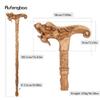 Yellow Dragon Wooden Single Joint Fashion Wood Stick Decorative Cospaly Cane Halloween Crutch Wand Crosier 90cm