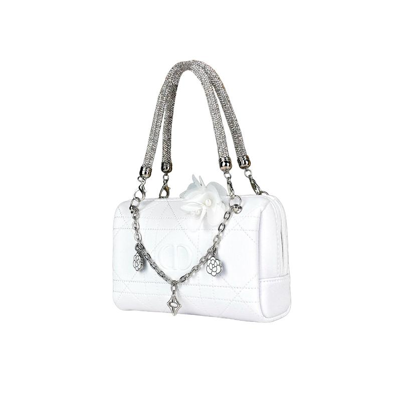 Dior Bag [Customized Cosmetic Bag] Xueling Xinglan Polyester Fiber Metal Pendant, Niche High-end Sense, Girly Fashion Item, Summer Dopamine Literary