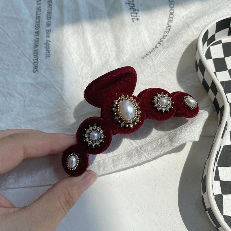 Baroque Crystal Hair Claws Jewelry For Women Chinese Boutique Headdress Luxury Handmade Gem Hair Accessories Hairpins