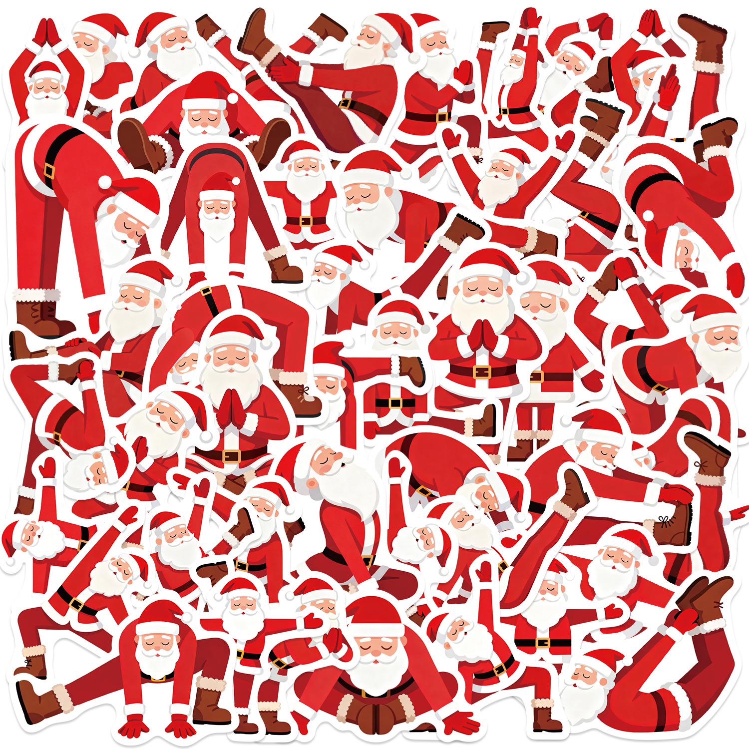 

50 Yoga Santa Cartoon Graffiti Stickers: Waterproof & Self-Adhesive for Scrapbooks and Phone Cases Yes