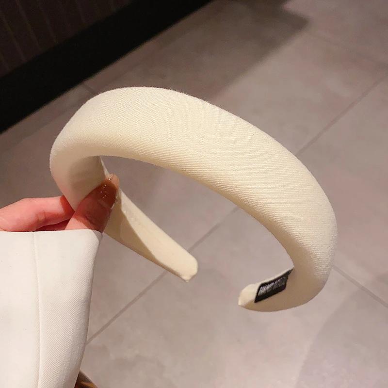 

Серия кофейных цветов губчатая повязка на голову для женщин простой темперамент однотонная утолщенная резинка для волос Модные аксессуары для волос