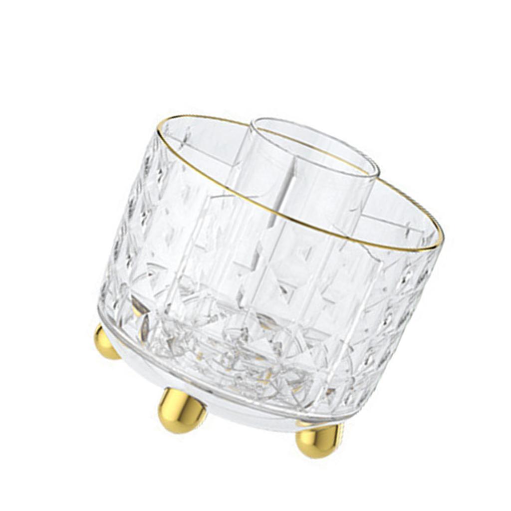 Stifthalter 360 Grad drehbar Multifunktional Make-up Pinsel Kosmetik Drehbarer Aufbewahrungsorganizer für Schreibtisch Transparent