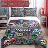 3pcs Duvet Cover Set (1*Duvet Cover + 2*Pillowcase, Without Core), Custom Name Game Sprunki Pattern Bedding Set, Home Bedroom Decor Gift