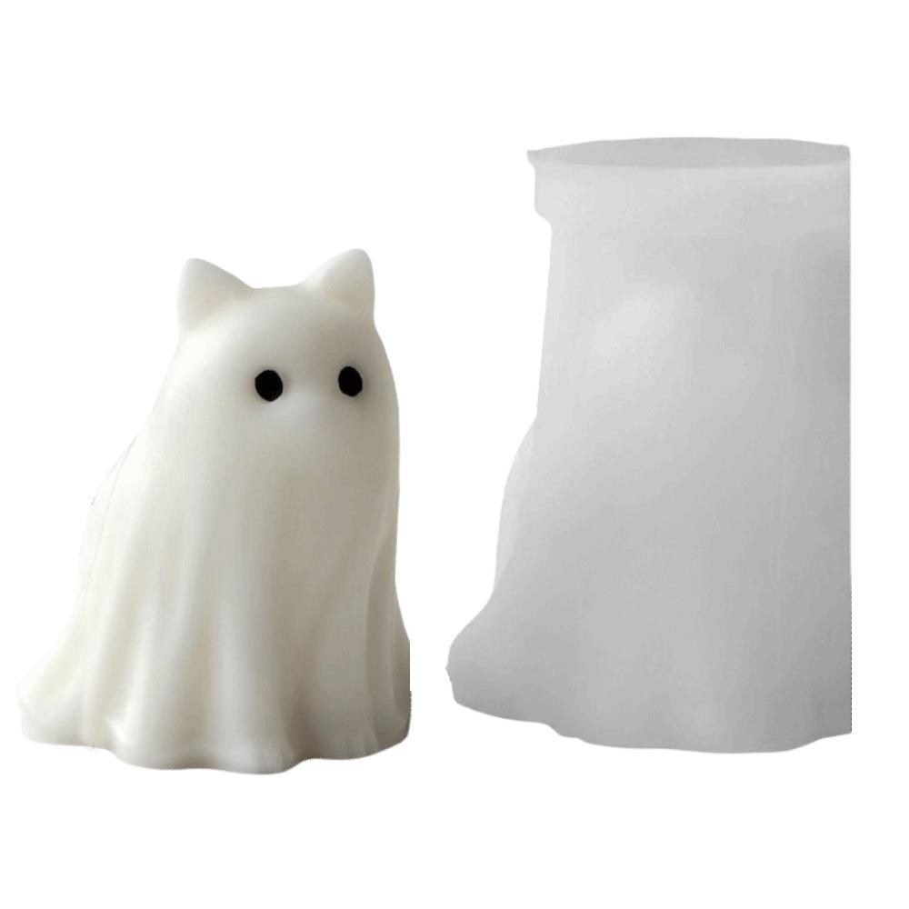 

3D Design Halloween Candle Mold Silicone Ghost Candle Mold DIY Candle Mold Halloween Decoration Cat