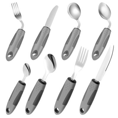 4Pcs Anti-Shake Adaptive Tableware for Hand Tremors Elderly Hand Rehabilitation Patient Stainless Steel Knife Fork Spoon Utensil