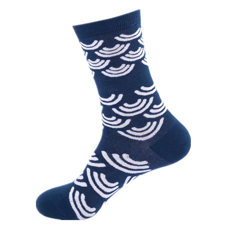Hundreds Fashion Business Men 100% Cotton Happy Lattice Socks Unisex Boys Combed Hip Hop Street Skateboard Funny High Sox Set