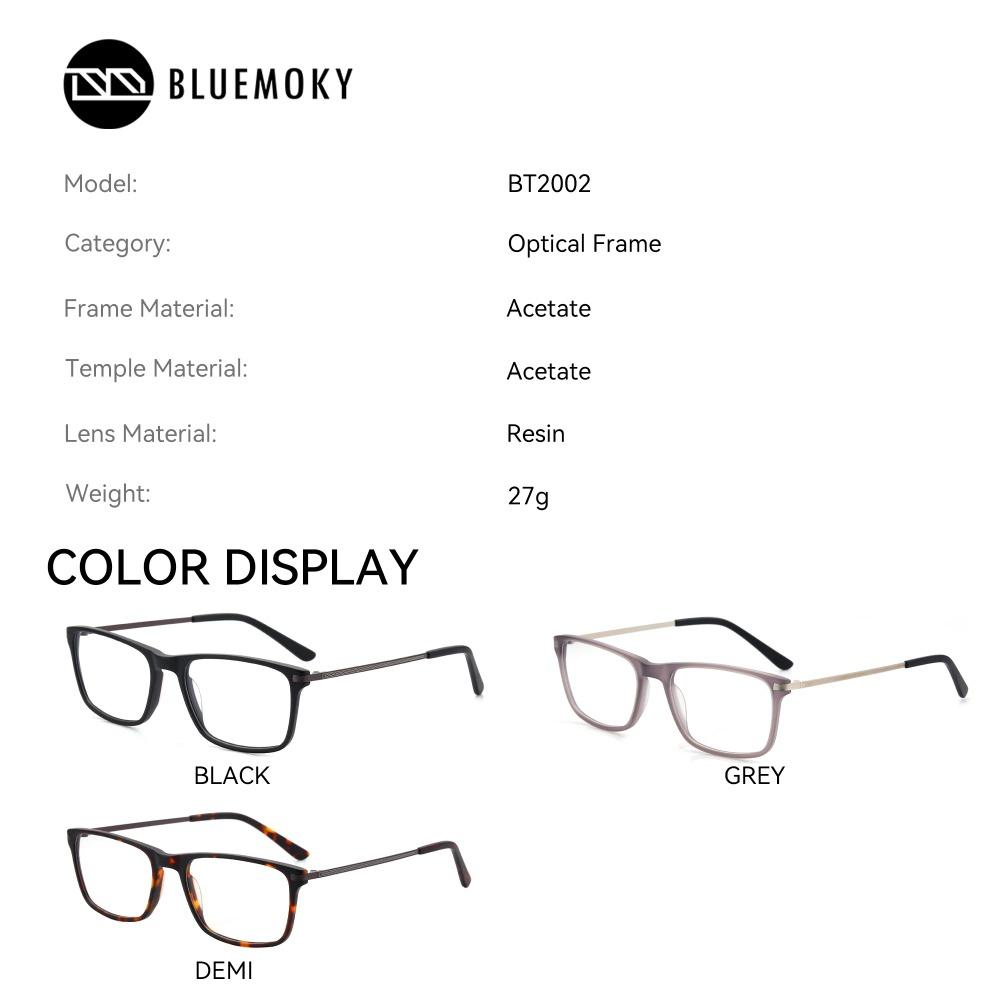 BLUEMOKY Square Prescription Glasses Men Women Myopia Hyperopia Optical Eyeglasses Anti-Blue-Ray Photochromic Spectacles Frames