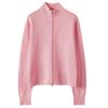 Women's Slim-Fit Pure Wool Cardigan - Half-High Collar Zipper Knitwear for Autumn/Winter