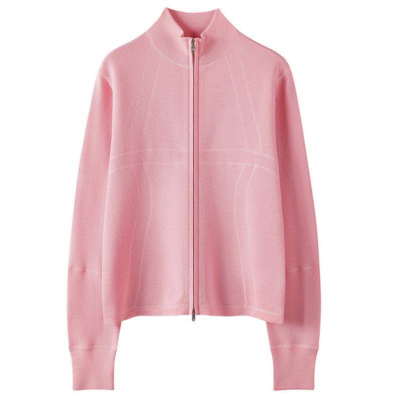 Women's Slim-Fit Pure Wool Cardigan - Half-High Collar Zipper Knitwear for Autumn/Winter