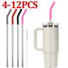 4-20pcs Replacement Straw with Silicone Tips Cleaning Brush Stainless Steel Drinking Straw with Covers for Stanley 40oz Cup