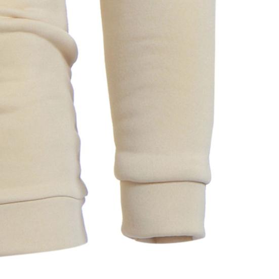 Men Winter Hoodie Pullover Colorblock Long Sleeves Drawstring Hooded Keep Warm Soft Mid Length Spring Hoodie for School