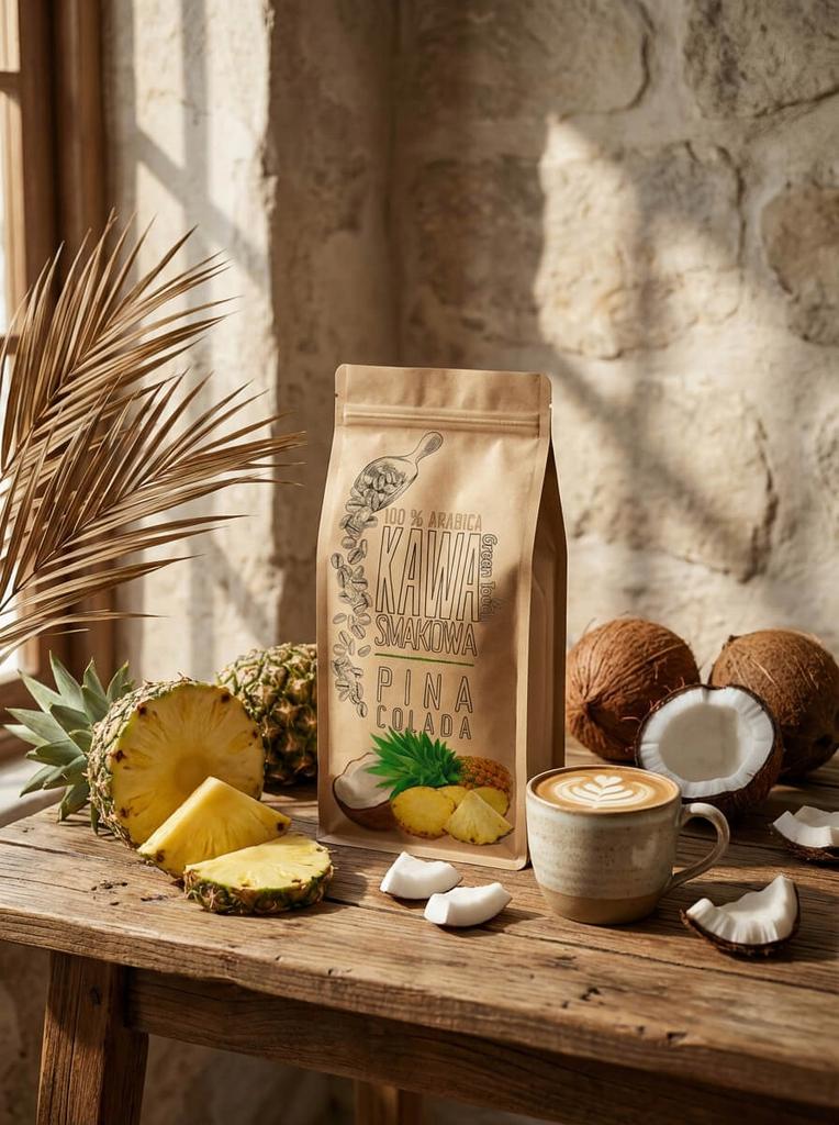 Kawa Ziarnista Smakowa Pina Colada Kokos Ananas Rum 250 G Green Touch