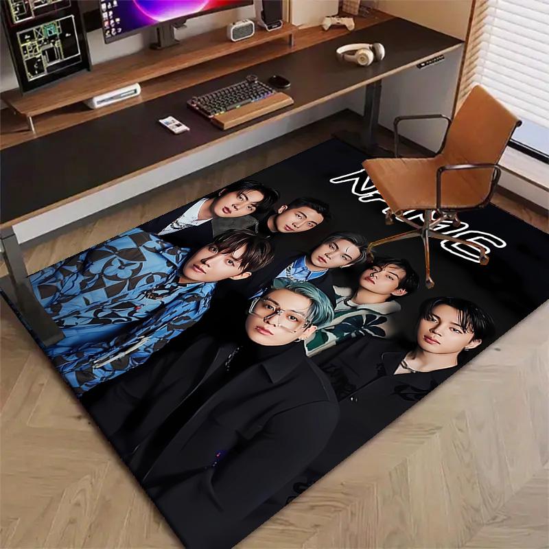 Custom Kpop Team Mat Personalized Name, Polyester Washable Indoor Entryway Rug, Gift for Christmas, Easter, Thanksgiving Day