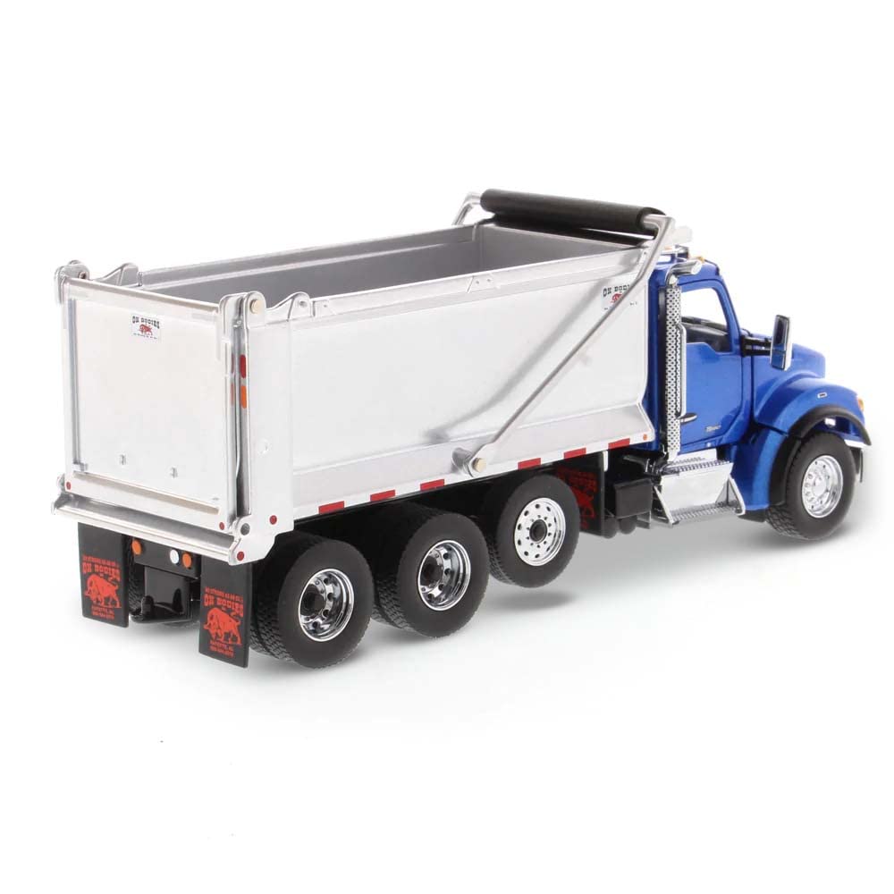 DIECAST MASTERS Kenworth T880 SF OX Stampede Dump Truck Metallic Blue/Silver