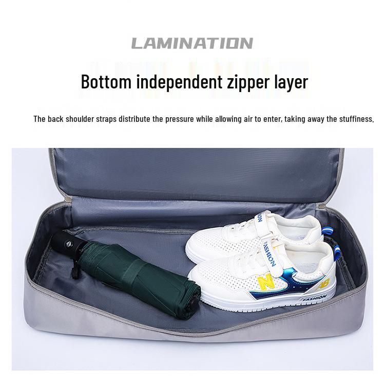 Resväska med hög kapacitet för gränsöverskridande resor med skofack, resväskefäste, hand- och crossbody-bärningsalternativ