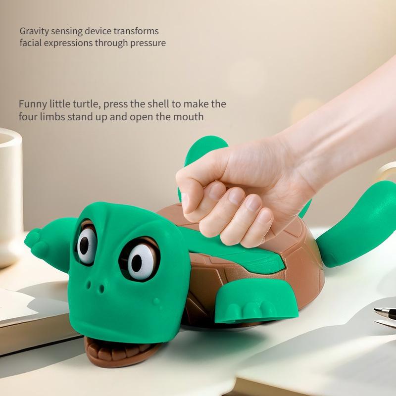 Turtle King Phone Stand Coaster, Fun Pressing Desktop Holder, Stress Relief Office Decor, Mobile Accessory Gift