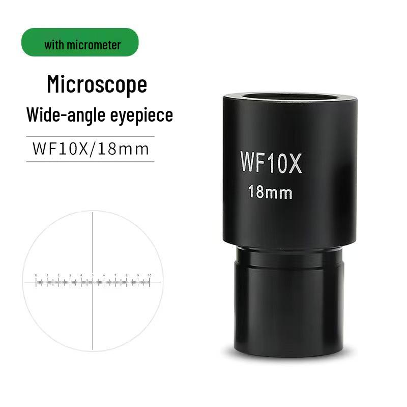 Biological Microscope Lens Accessories: WF10X-25X Magnification Stereoscopic Wide-Angle Eyepiece with High Eye Point and Micrometer.