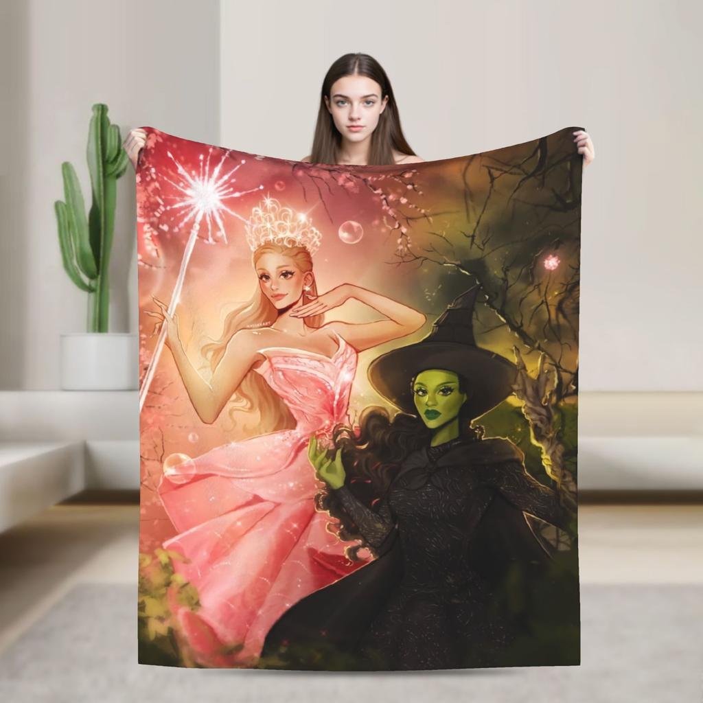 Couverture Pelucheuse Chaude Wicked 2 Film Musical Affiche Glinda Flanelle Housse Canapé-Lit Salon
