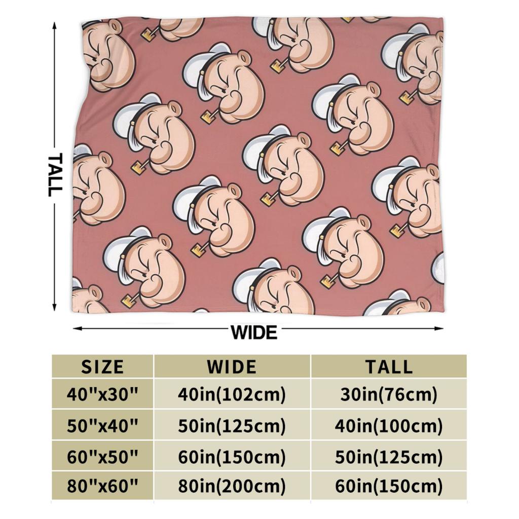 Popeye Blanket Fleece Relax Super Soft Throw Blankets for Home Quilt