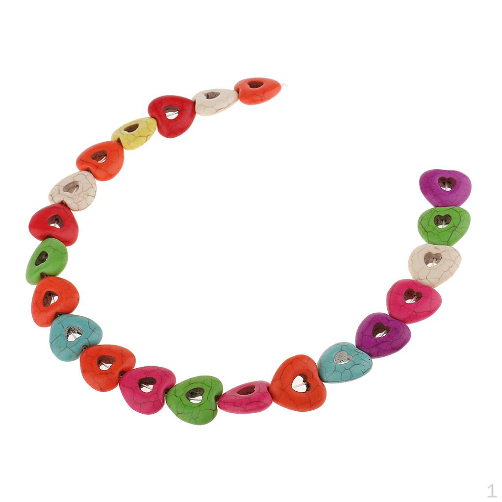 20 Pieces/Strip Hollow Heart Shape Beads For Jewelry Making Crafts 15mm