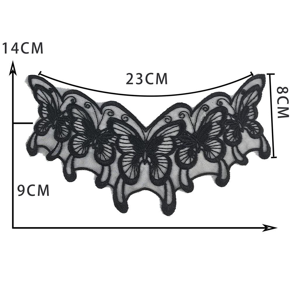 

Black Organza Embroidered Mesh Diy Sewing Collar Lace Decoration With Wedding Dress Clothing Accessories Style 3063 organza front collar