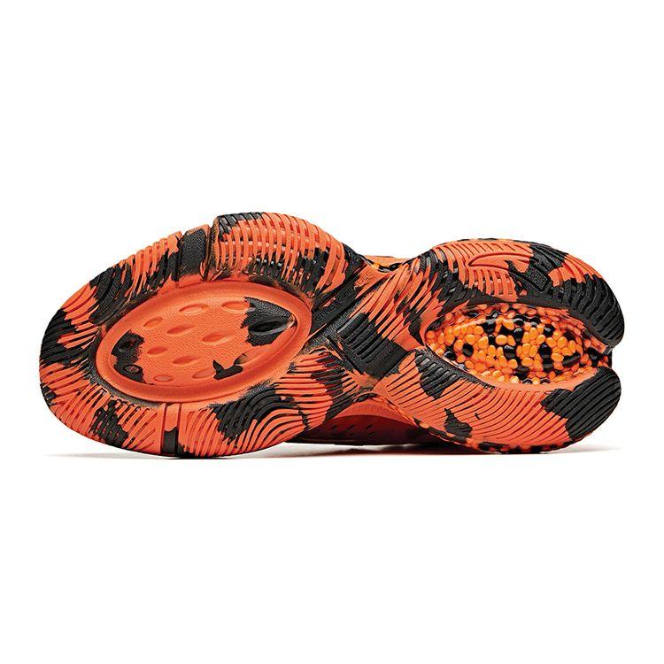 Anta Kids Shock Absorbing Non-Slip Wear-Resistant Breathable High-Top Basketball Shoes Kids sneaker Orange Black 312041113R-8