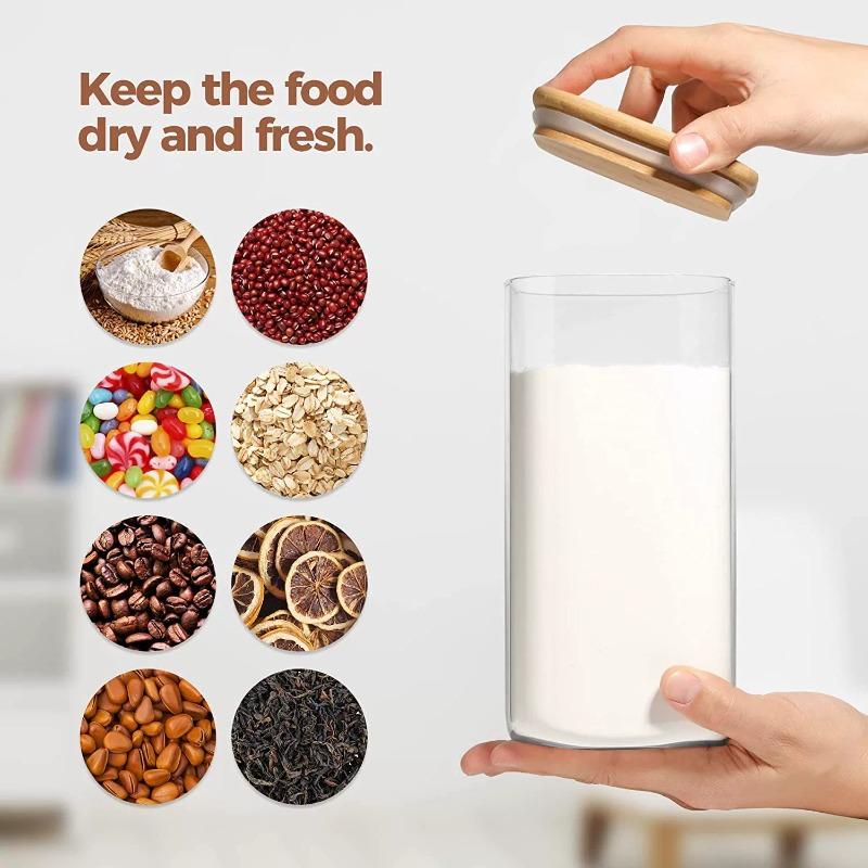 Recipiente de almacenamiento de alimentos transparente, tarro hermético para cocina y cereales