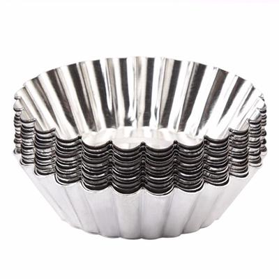50 Stück Eiertarteförmchen Aluminium Cupcake Kuchen Keks Ausgekleidete Form Form Zinn Backförmchen Küchenwerkzeug Wiederverwendbar Antihaft Tartelettes