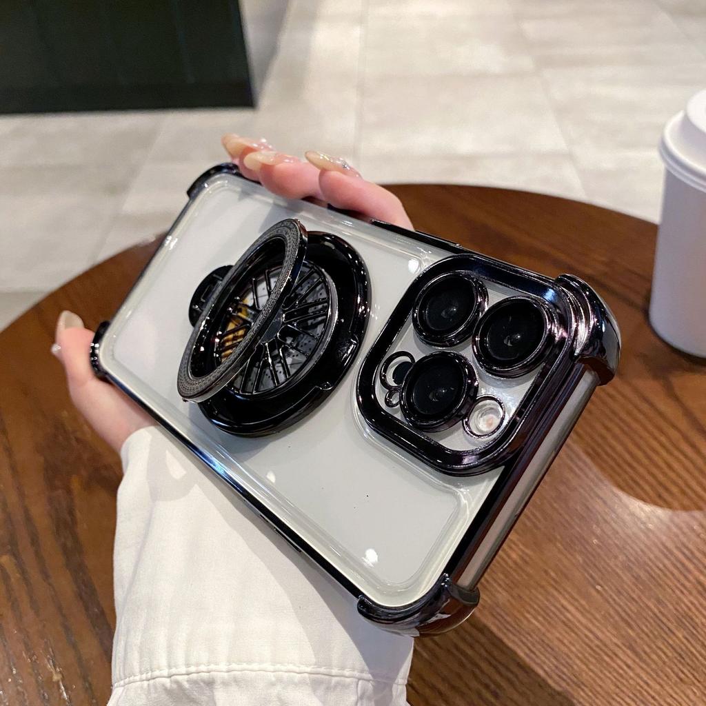 Anwendbar auf iPhone 16 Handyhülle Gyro Magnetische Saug Halterung 14 Apple 15 Promax Airbag Fallschutz Silikon