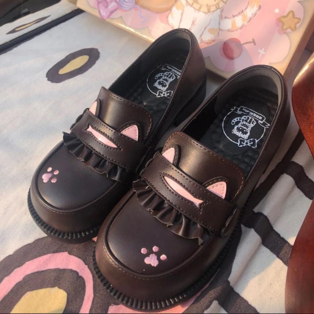 Cat college princess small leather shoes are original and original platform heightening round head JK uniform shoes super soft Lolita