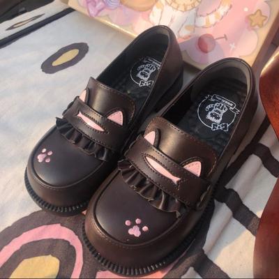 Cat College Princess Small Leather Shoes Are Original and Original Platform Heightening Round Head JK Uniform Shoes Super Soft Lolita