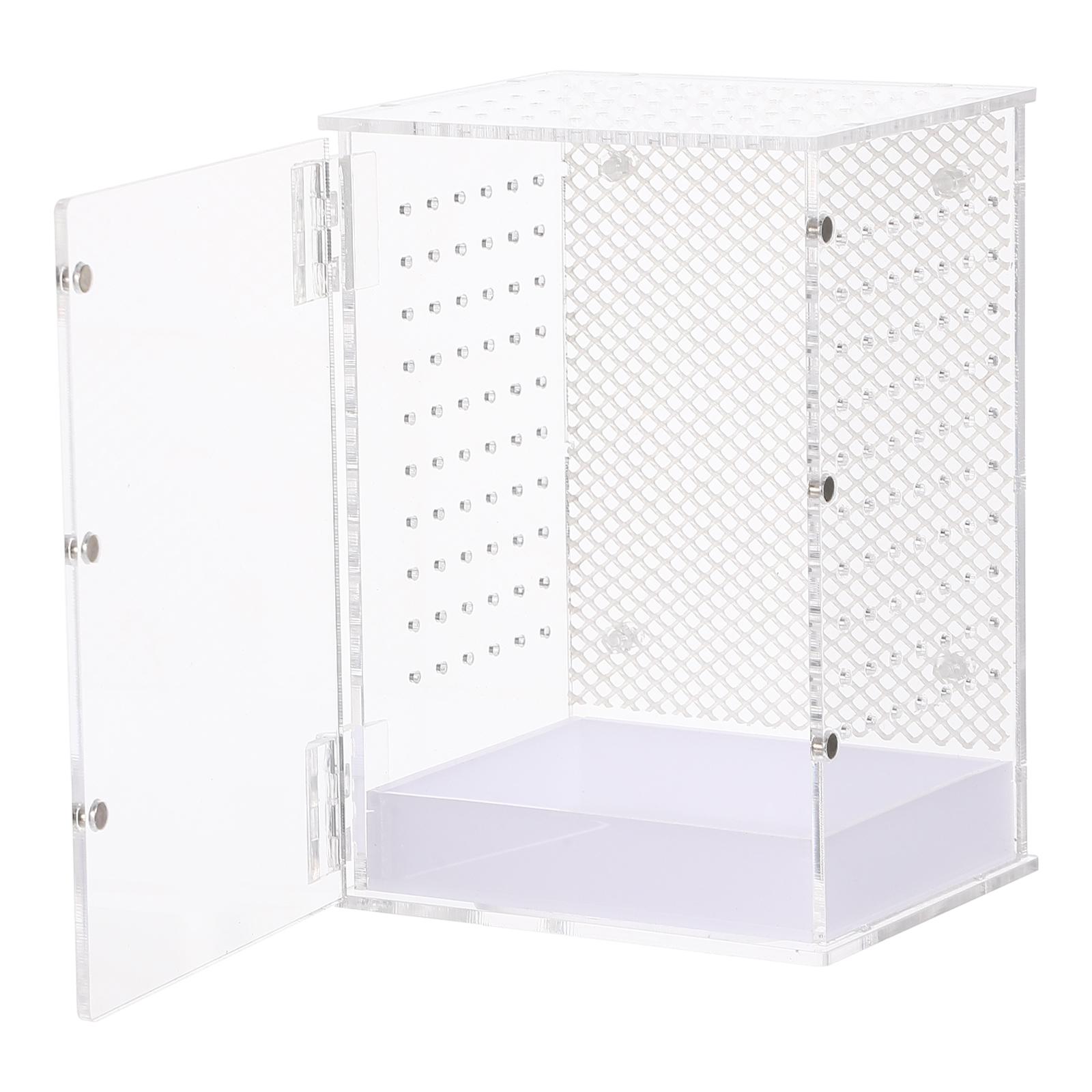 

Tank Reptile Pet Terrarium Feeding Container Enclosure Mantis Reptiles Praying Habitat White білий