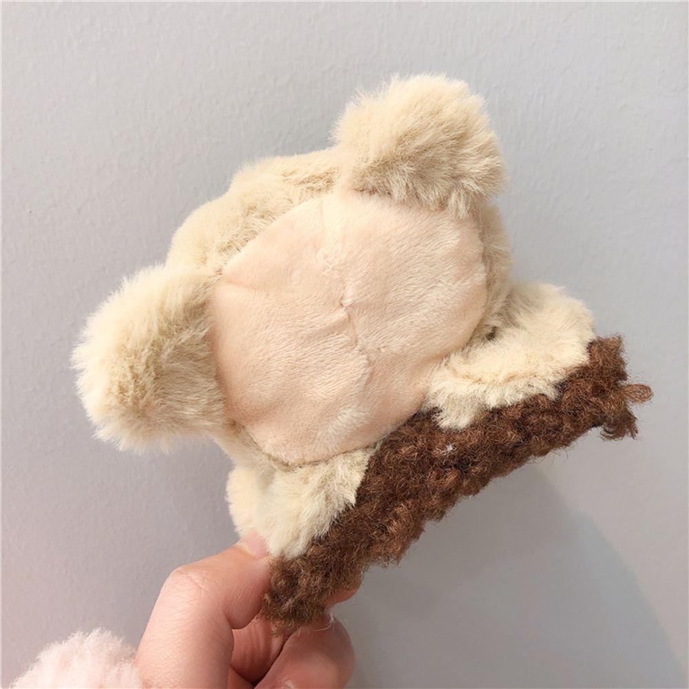 For Girls Large Bear Korean Hair Rope Ponytail Holder Women Hair Side Clips Plush Scrunchies