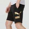 Puma Letter Logo Print Lace-Up Straight Casual Shorts Unisex Bottoms Black 626881-01