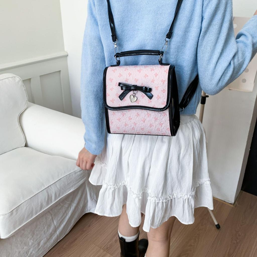 Small Backpack Women's 2025 New Backpack Fashion Niche Bow Schoolbag College Student Handbag