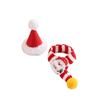 Fashion Soft Pet Christmas Scarf Santa Claus Red Green Stripe Pet Christmas Hat Comfortable Warm Knitted Pet Scarf New Year