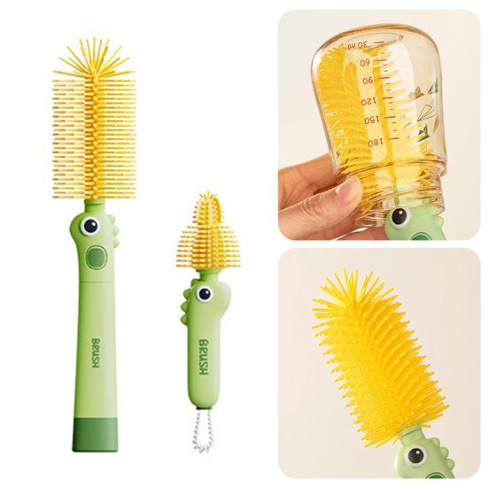 2Pcs/Set Silicone Cleaning Brush with 90-Degree Bent Design 3-in-1 Functions Gap Brush